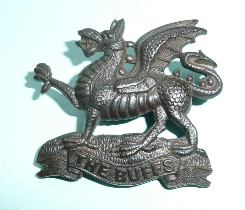 The Buffs (Royal East Kent Regiment) Officers OSD Bronze Cap Badge - Blades