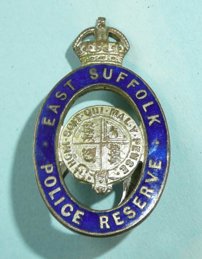 WW1 / WW2 East Suffolk City Special Constable Constabulary Police Reserve Lapel Buttonhole Mufti Badge