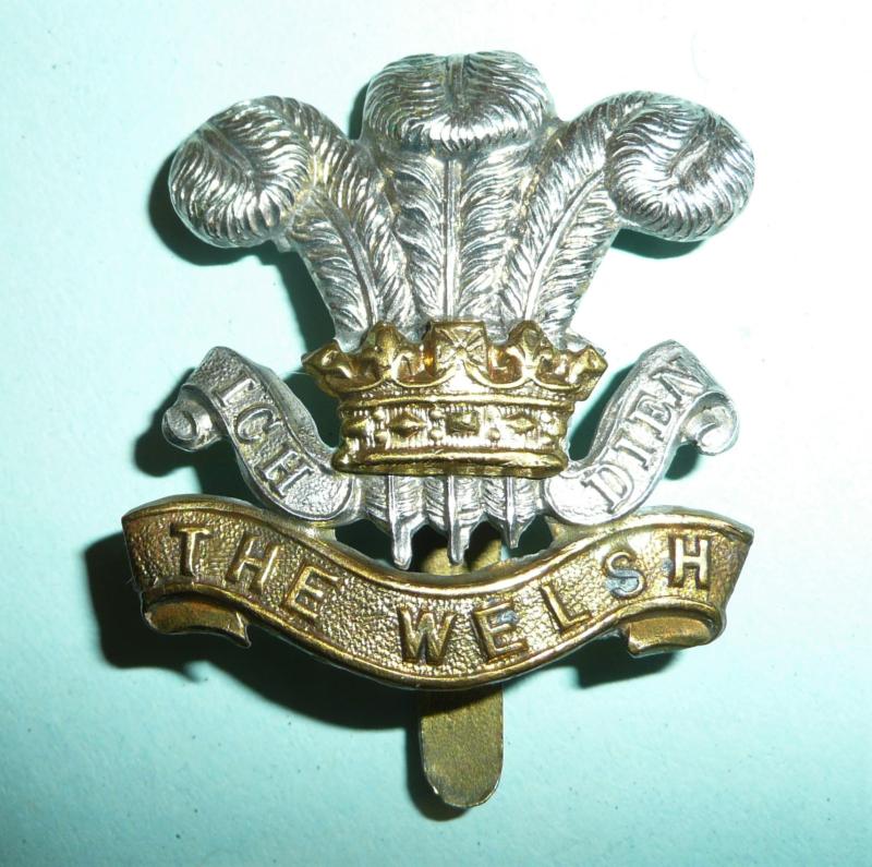 WW1 Welsh Regiment Bi-Metal Cap Badge