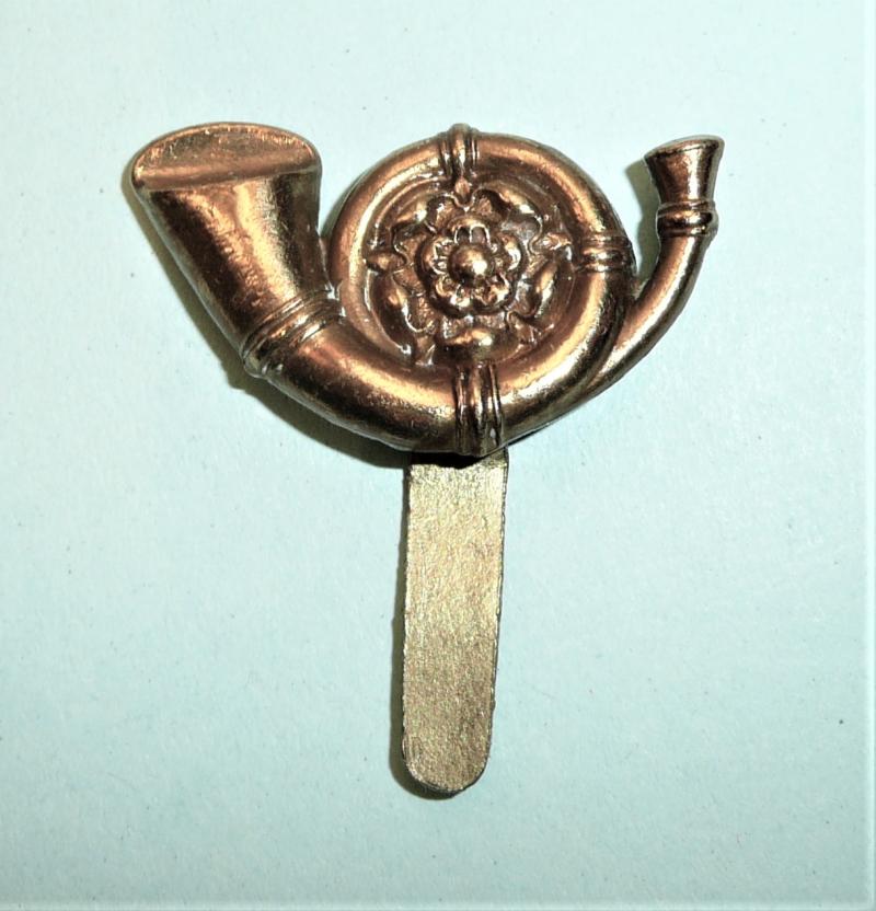 Kings Own (Yorkshire Light Infantry) (KOYLI) Other Ranks WW1 All Brass Economy Pattern Cap Badge