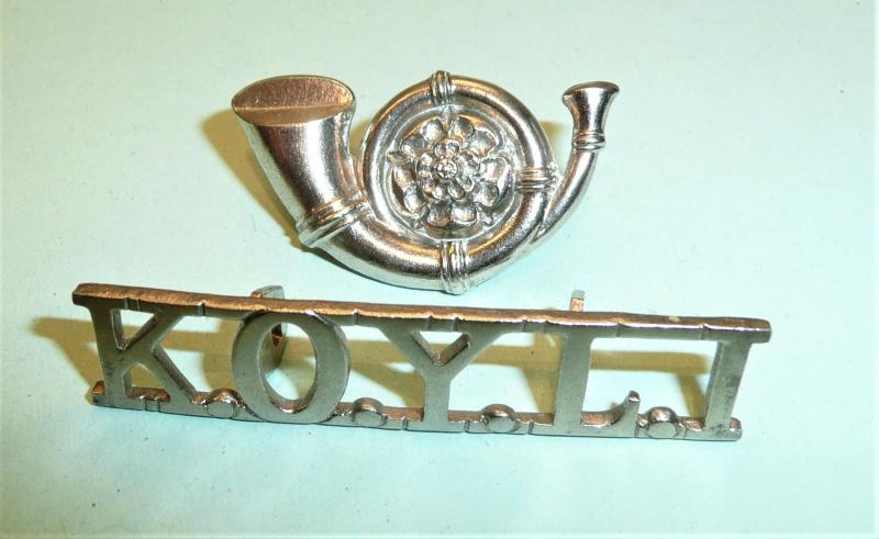 Kings Own Yorkshire Light Infantry (KOYLI) 2 Piece Chromed Shoulder title