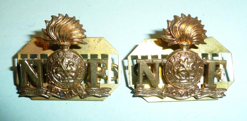 Royal Northumberland Fusiliers (RNF) Matched Pair of Other Ranks Shoulder Titles