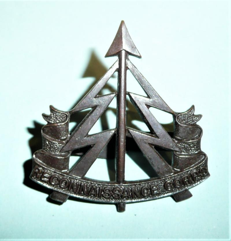 WW2 War Raised Unit - Reconnaissance RECCE Corps Officers OSD Bronze Cap Badge - Blades