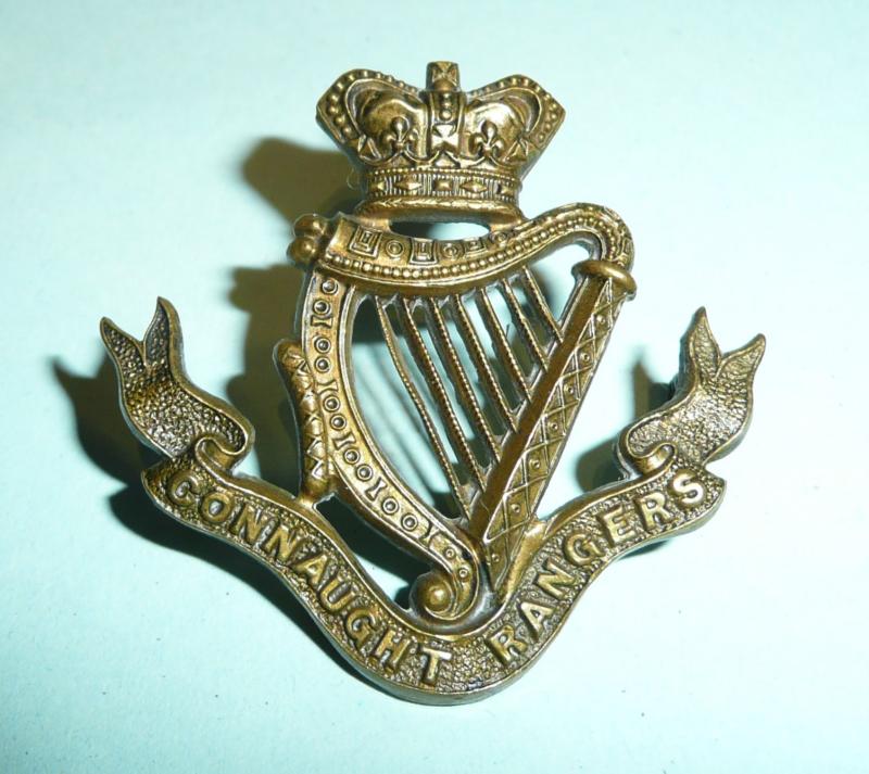 Connaught Rangers ( 88th & 94th Foot) Other Ranks Victorian QVC Issue Gilding Metal Cap Badge