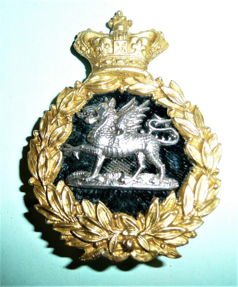 South Wales Borderers (SWB) QVC Victorian Officers Forage Cap Badge