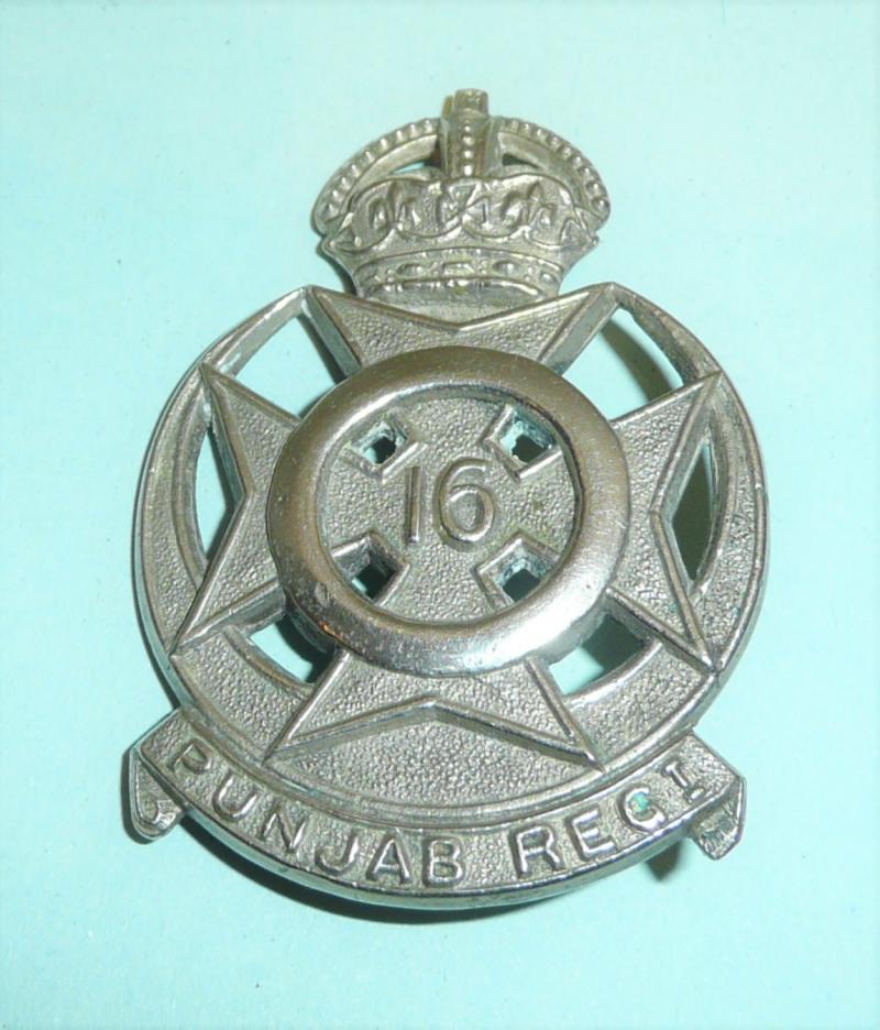 Indian Army 16th Punjab Regiment post 1922 Officers pagri badge