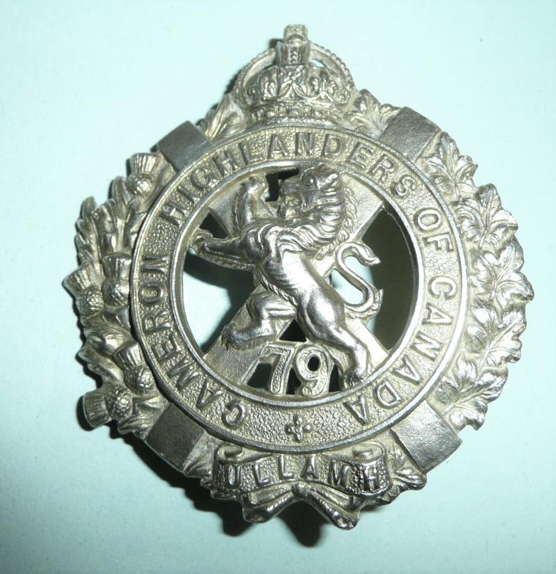 Canadian Militia 79th Cameron Highlanders of Canada Other Ranks Overseas Glengarry Badge