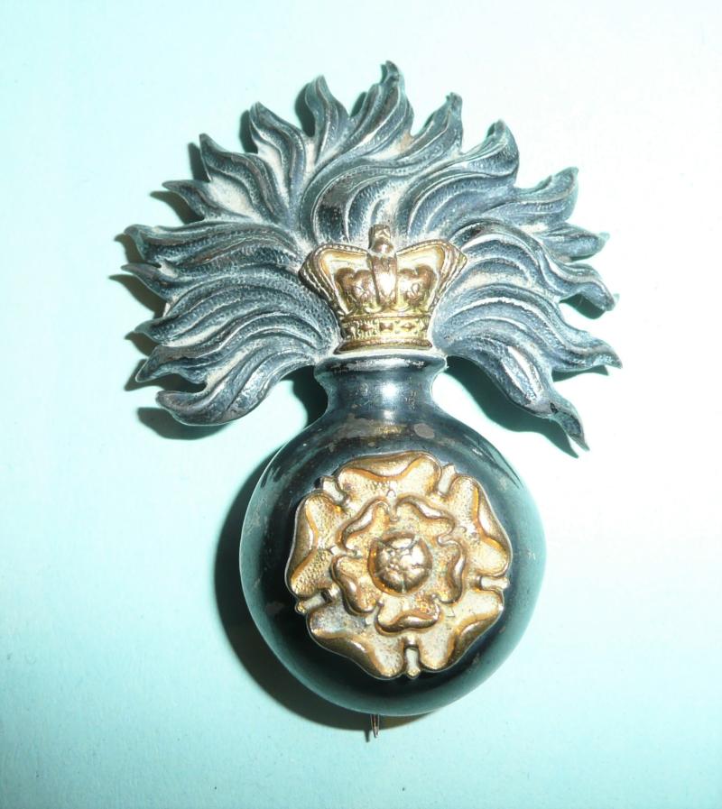 Victorian 5th Fusiliers / Northumberland Fusiliers Officers Silver & Gilt Mess Dress Shoulder Badge Ornament