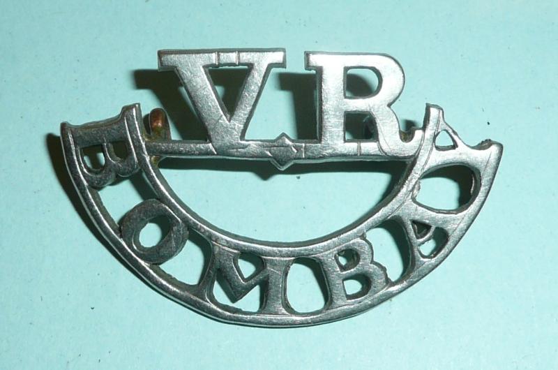 Indian Army - VR / Bombay White Metal Shoulder Title - Gaunt