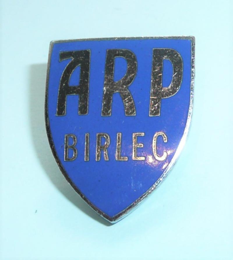 WW2 Home Front  - Industrial ARP BIRLEC (Birmingham Electric Furnace Company) Enamel & Chrome Lapel Badge
