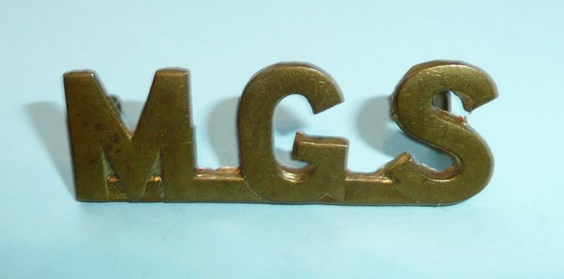 WW1 Canada - Canadian Machine Gun Section (MGS) Brass Shoulder Title