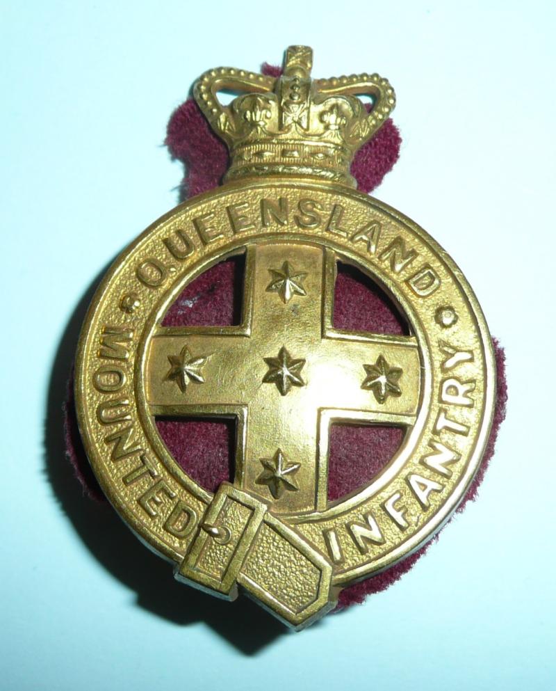 Boer War QVC Queensland Mounted Infantry Slouch Hat Badge