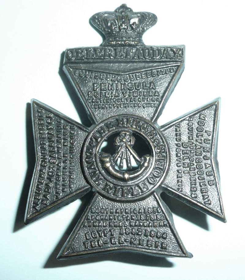 King's Royal Rifle Corps (KRRC) Blackened Brass Other Ranks Large Pattern Glengarry Badge, post 1881