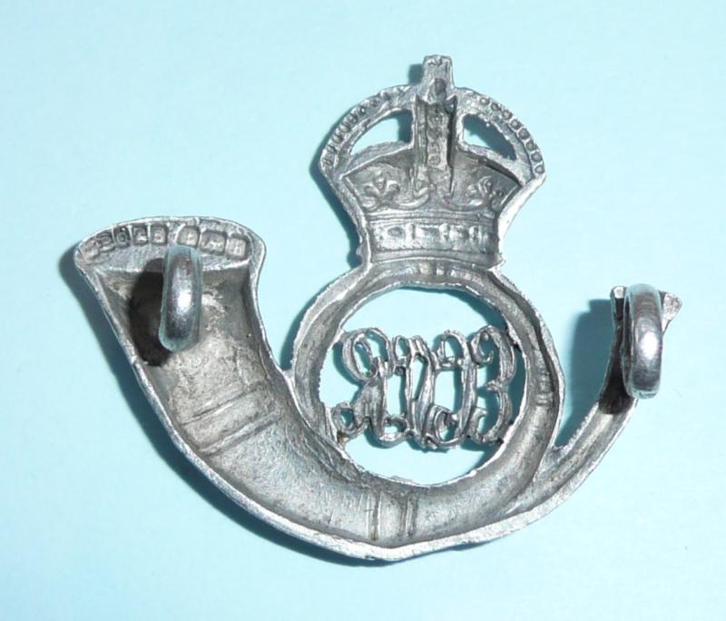 Indian Army - East Coast Volunteer Rifles (ECVR) Officer's White Metal Cap Badge