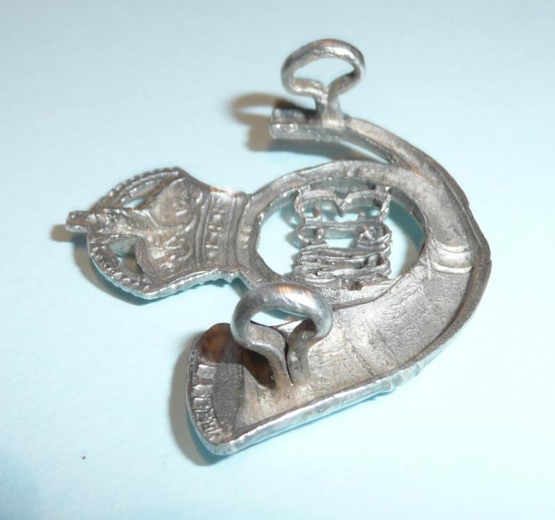 Indian Army - East Coast Volunteer Rifles (ECVR) Officer's White Metal Cap Badge