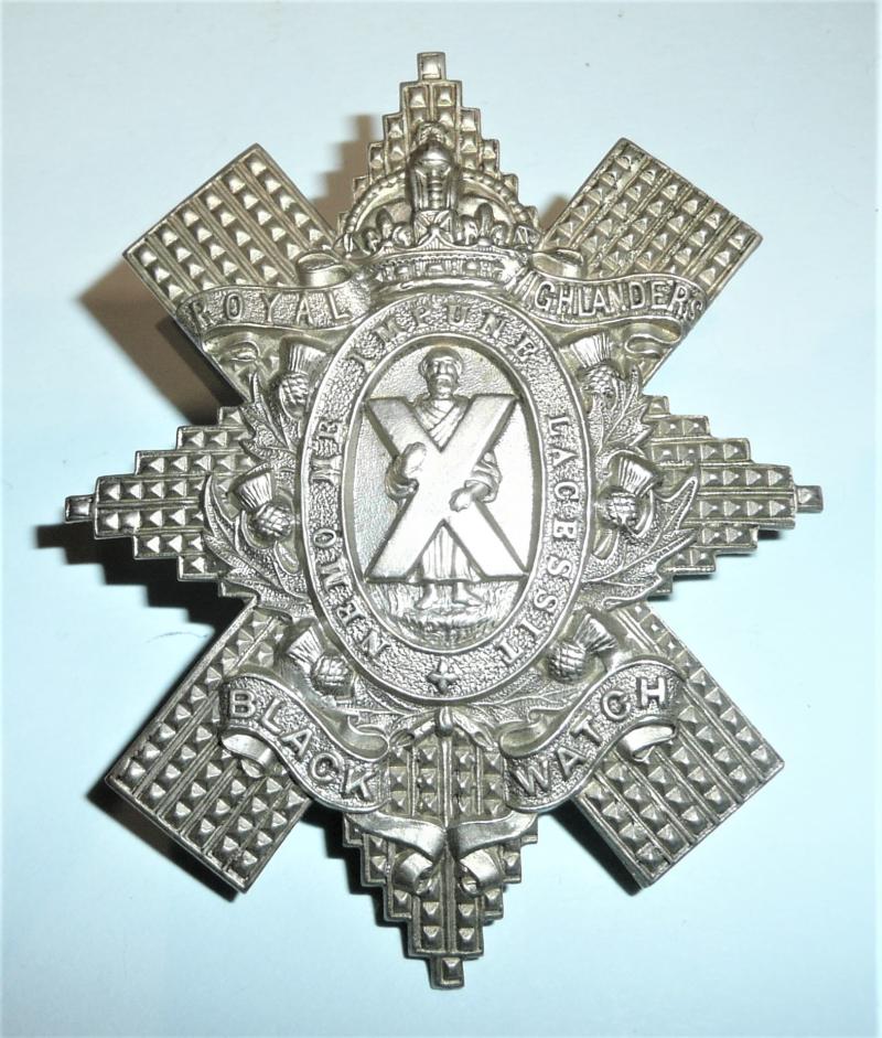 4th / 5th / 6th / 7th Battalion (Territorial Force) The Black Watch (Royal Highlanders) Other Ranks White Metal Glengarry Badge  - No Sphinx