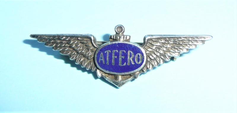 WW2 ATFERO (Atlantic Ferry Organisation) Enamel and Sterling Silver Wing