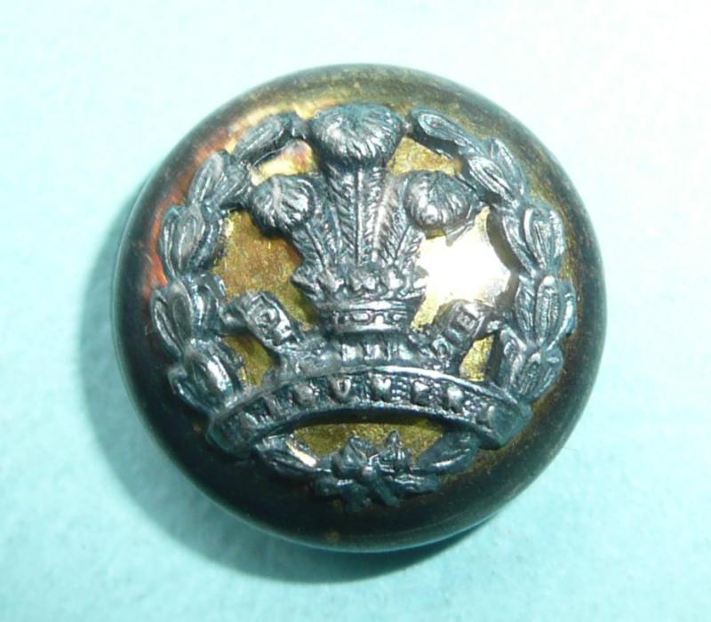 Middlesex Regiment Officer's Mounted Silver Plate on Gilt Cap Button