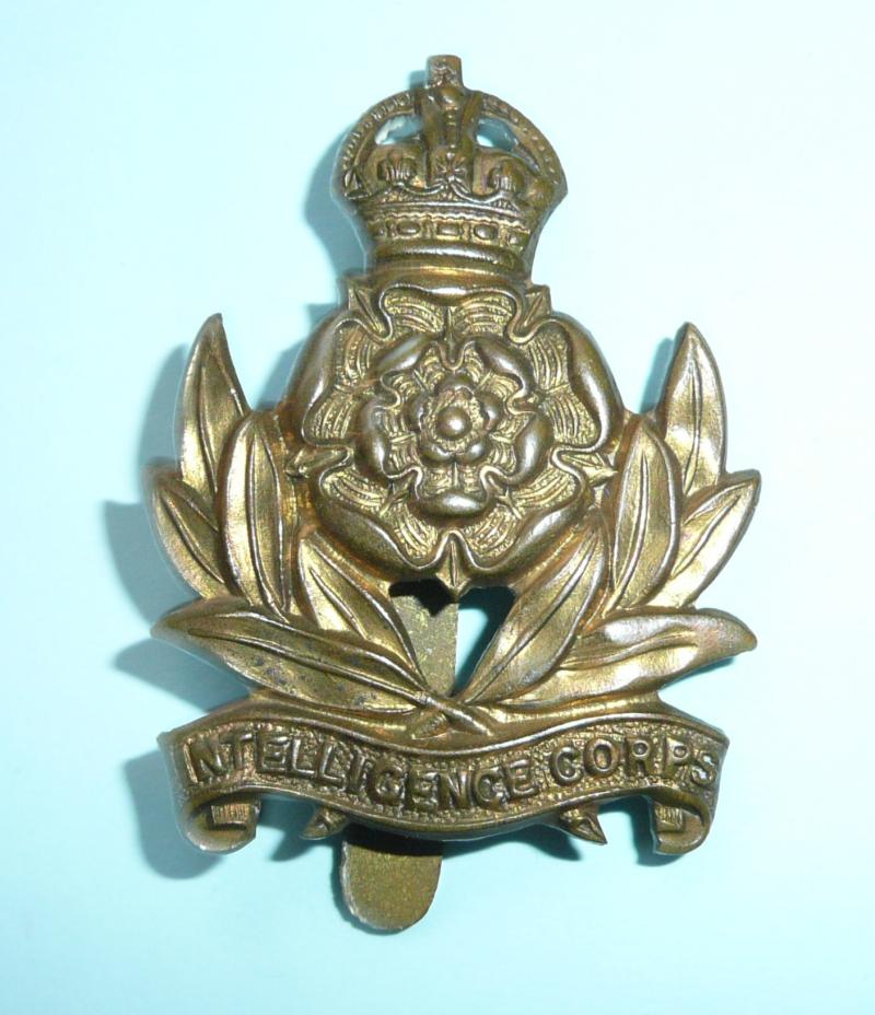 WW2 Intelligence Corps Brass Cap Badge, King's Crown