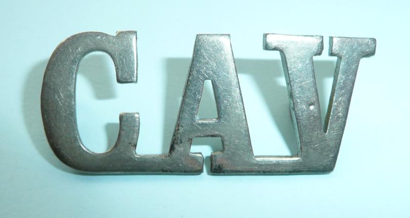 CAV - Ceylon Artillery Volunteers White Metal Shoulder Title