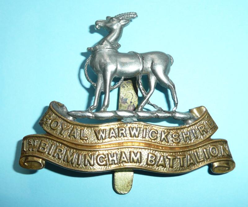 WW1 1st Birmingham ( Pals ) Battalion Royal Warwickshire Regiment Other Ranks Cap Badge