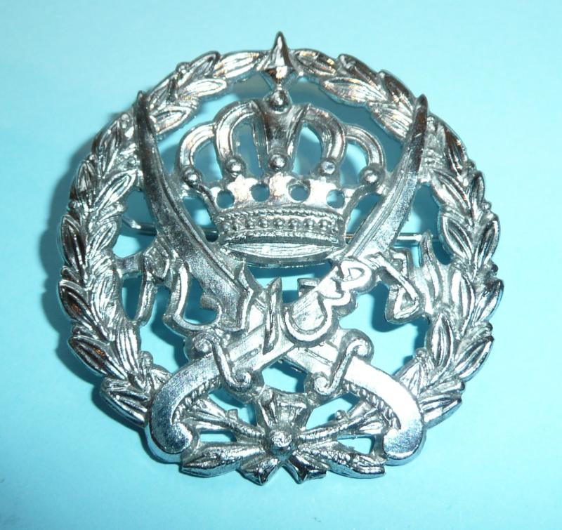 Jordanian Army Chromed Headdress Cap Badge