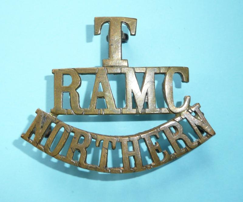 T / RAMC / Northern (General Hospitals) One Piece Brass Shoulder Title