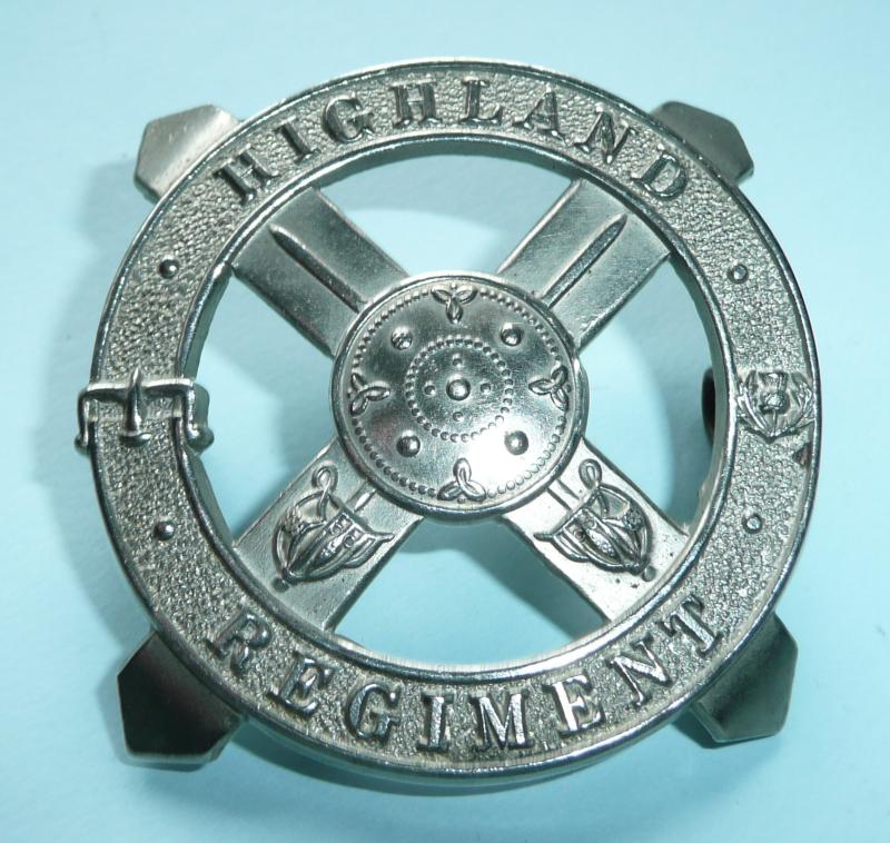WW2 War Raised Unit - The Highland Regiment White Metal Glengarry Badge