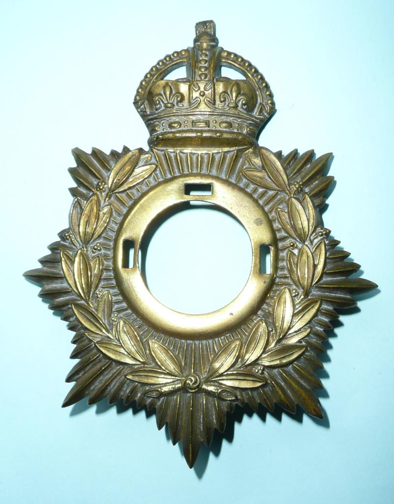 Universal Other Ranks Brass 1878 Helmet Plate, Kings Crown