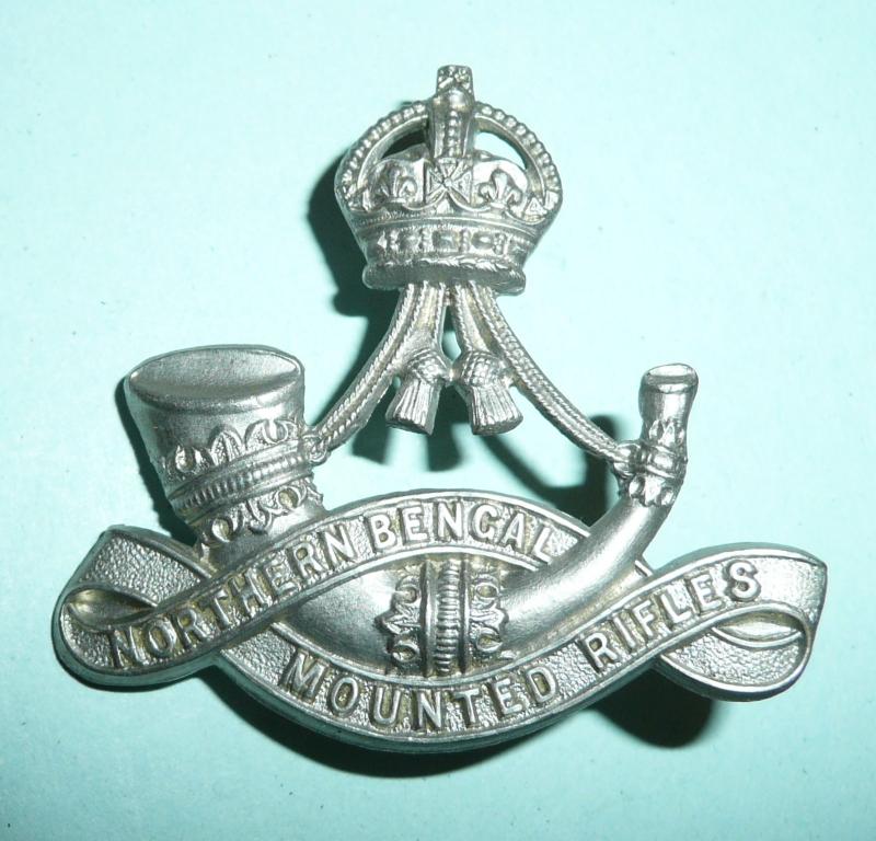 AFI - Northern Bengal Mounted Rifles (NBMR)  White Metal Cap Badge