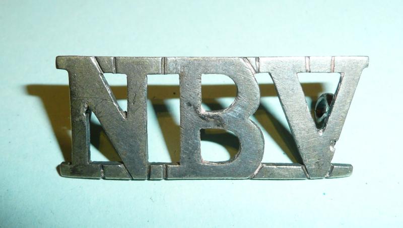 Indian Army - NBV Northern Bengal Volunteers White Metal Shoulder Title