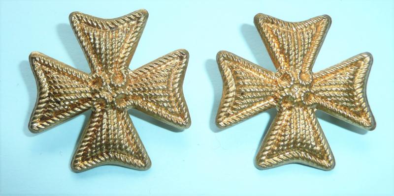 Malta Artillery Artillery Matched Pair of Gilding Metal Collar Badges