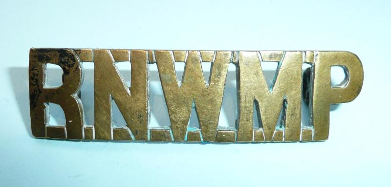 RNWMP Royal North West Mounted Police (Canadian Mounties) Brass Shoulder Title - not the Gaunt pattern