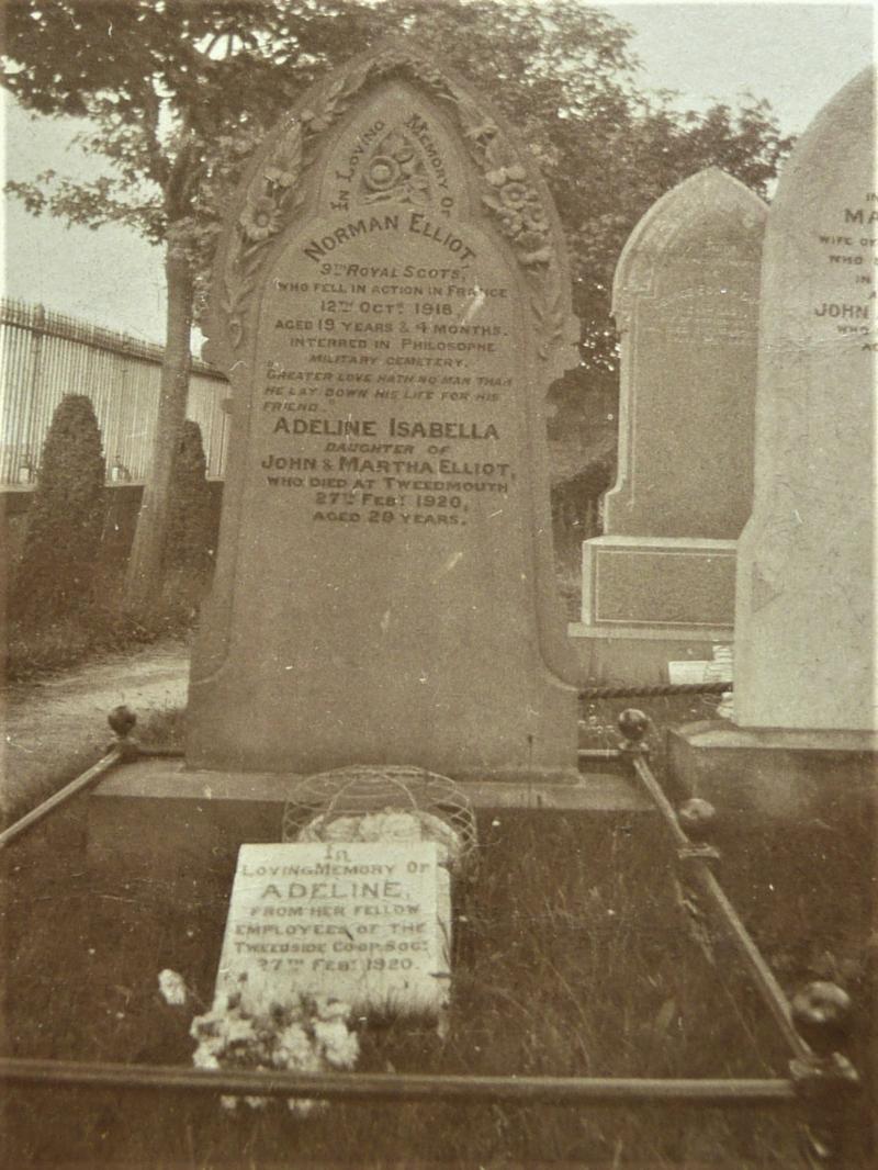 Post WW1 Commemorative Sepia Photo of Tombstone to a Soldier of the 9th Battalion The Royal Scots