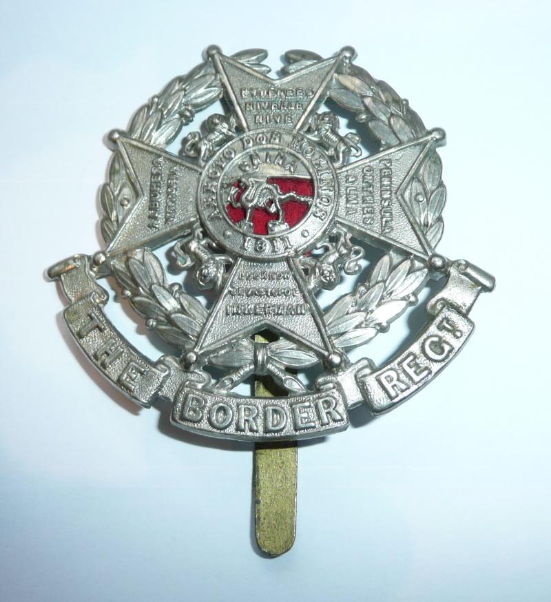 The Border Regiment White Metal Helmet Plate Centre Pagri Foreign Sun Helmet Badge