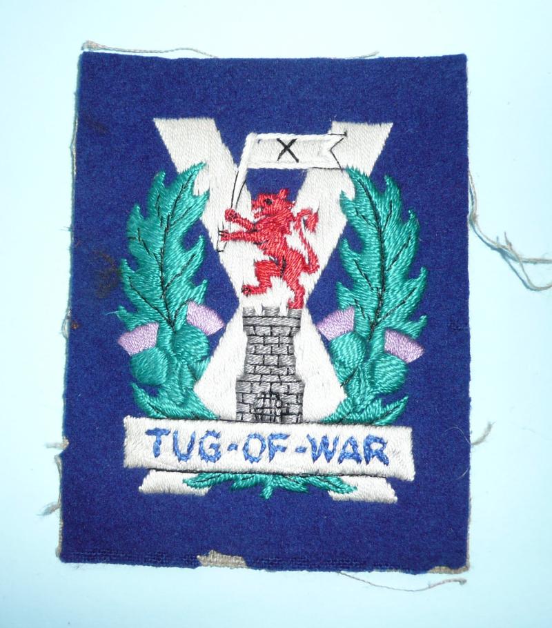 Scarce Tyneside Scottish ( NF / DLI / Black Watch. Royal Artillery ) Tug of War Team Embroidered Sports Singlet Badge