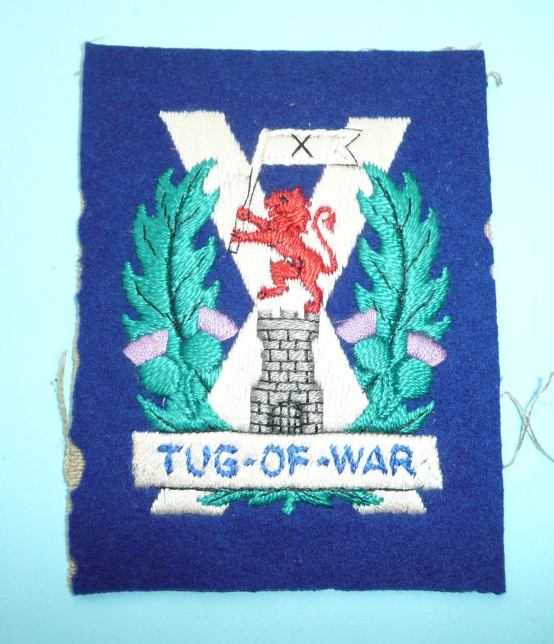 Scarce Tyneside Scottish ( NF / DLI / Black Watch. Royal Artillery ) Tug of War Team Embroidered Sports Singlet Badge