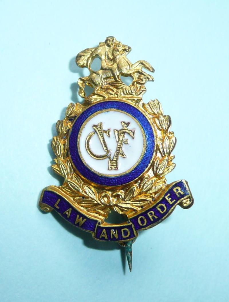 Volunteer Civil Force (VCF) (Winston's Bobbies) Gilt and Enamel Pin Brooch Supporters /  Old Comrade Lapel Badge