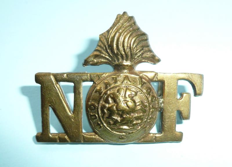 WW1 Northumberland Fusiliers (NF) Other Ranks Brass Shoulder Title