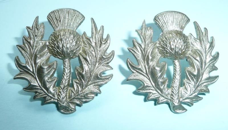 15th London Rifle Volunteer Corps RVC (London Scottish) Other Ranks White Metal Collar Badges