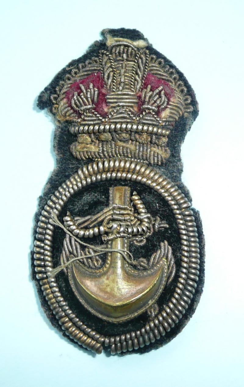 WW1 / WW2 Royal Navy RN Petty Officer's Full Dress Peak Cap Badge