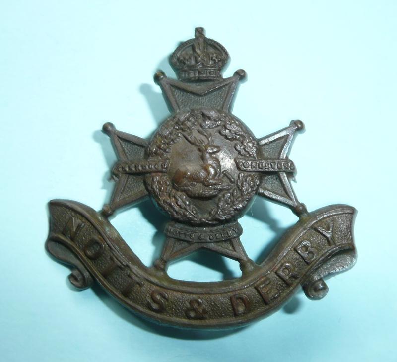 Notts & Derby Regiment Officers OSD Bronzed Collar Badge (unvoided)