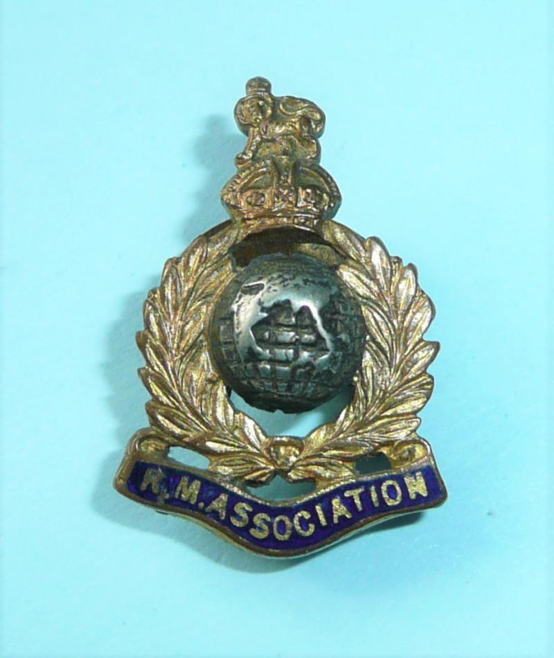 The Royal Marines (RM) OCA Association Buttonhole Lapel Badge, King's Crown