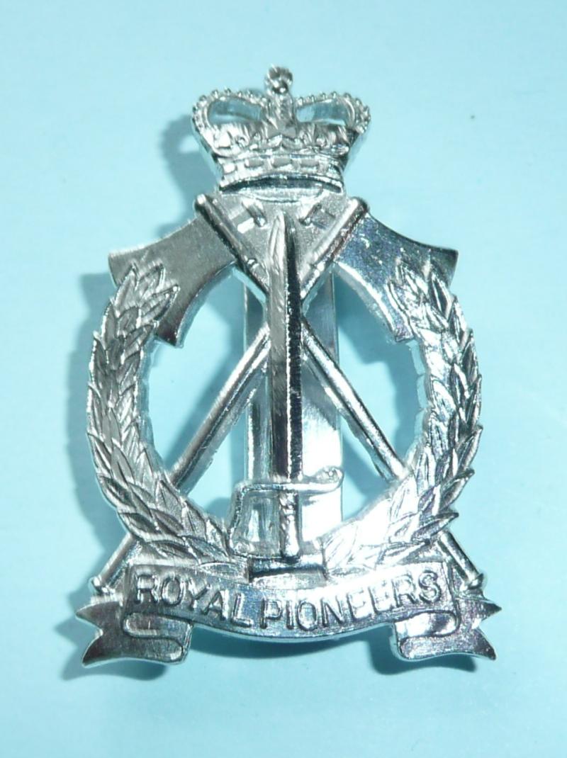 Royal Pioneers Corps Staybrite AA Anodised Silver Cap Badge