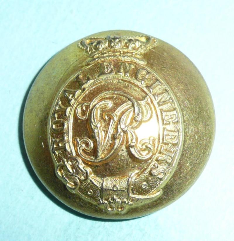 Corps of Royal Engineers Officer's Large Pattern Gilt Tunic Button - QVC Victorian Crown