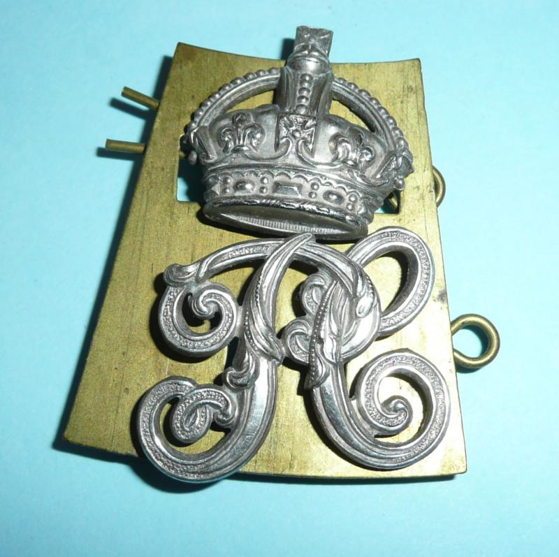 Scottish Perthshire Police Two Part White Metal Collar Badge on Backing Plate