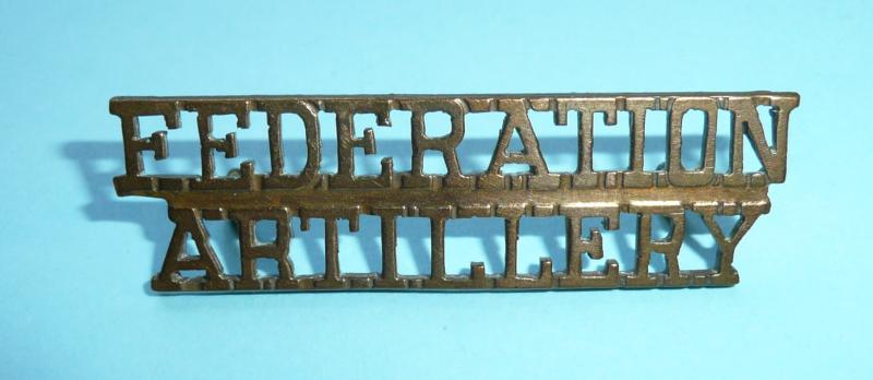 Malaya Federation Artillery Brass Shoulder Title