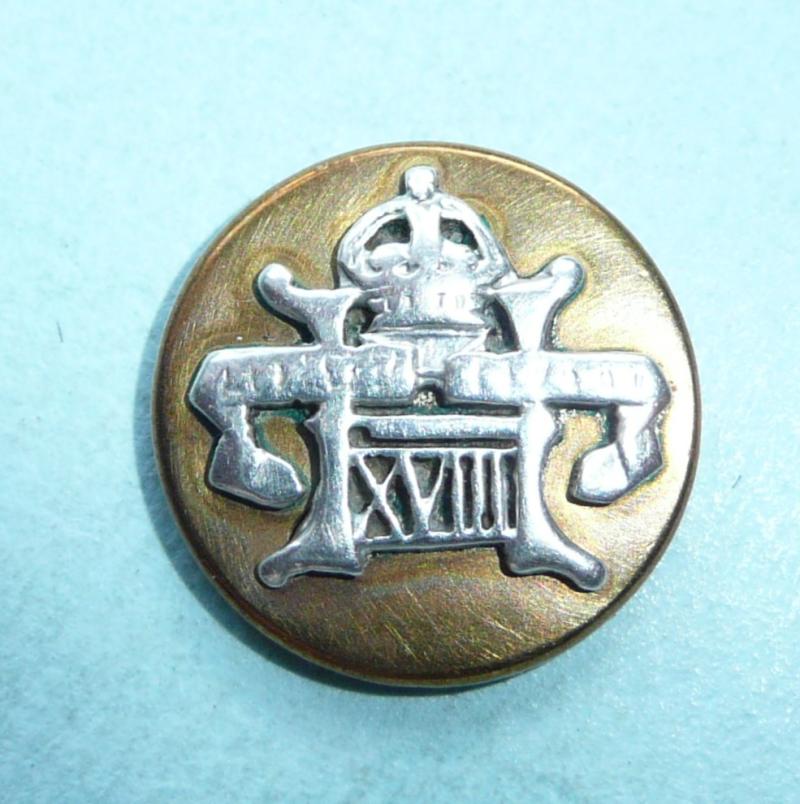 18th Queen Mary's Own Hussars Officer's Mounted Silver Plate / Gilt Mess Dress Button