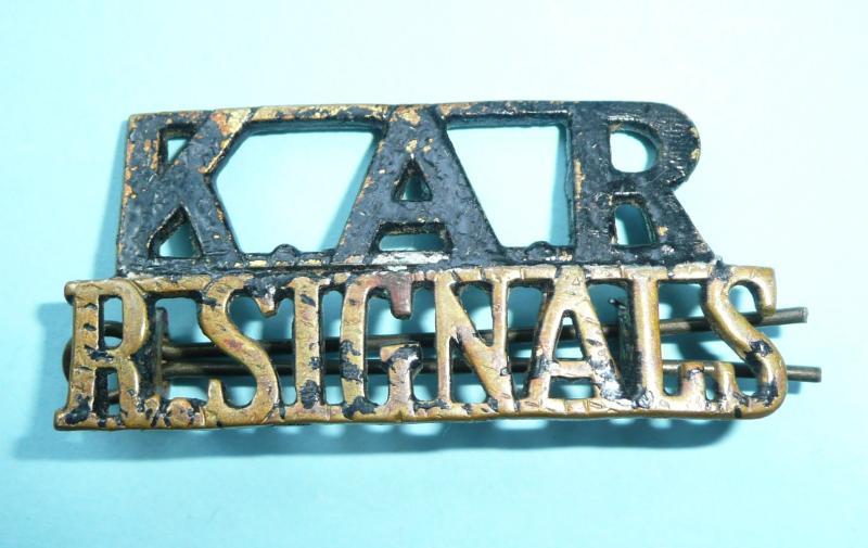 KAR / Signals King's African Rifles Blackened One Piece Shoulder Title