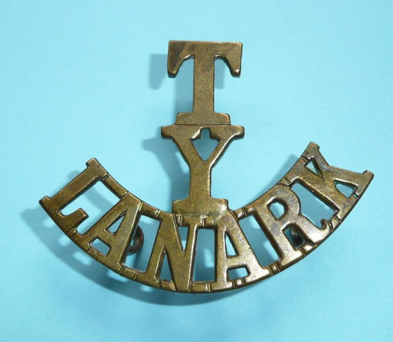 T / Y Lanark - Lanarkshire Yeomanry One Piece Brass Shoulder Title